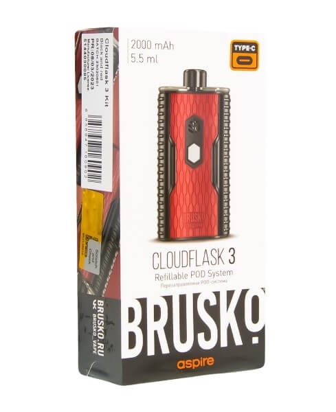 Купить Brusko Cloudflask 3 2000 mAh 5.5мл (Чёрно-красный)
