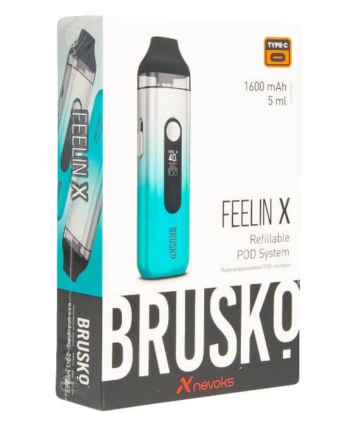 Купить Brusko Feelin X 1600 mAh 5мл (Бело-бирюзовый)