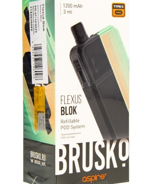 Купить Brusko Flexus Blok 1200 mAh 3мл (Снежно-мятный)